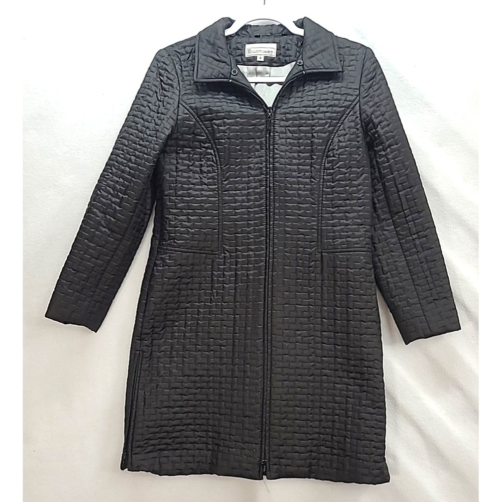 Elliott Lauren Knee Length Quilted Jacket Sm Office Casual Capsule Missing Hood